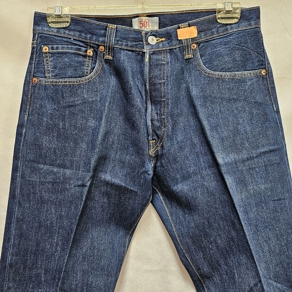 Levi 501 Red Label Straight Leg Button Fly Cotton Heavy Startched Jeans Sz 34x34 - Picture 2 of 8